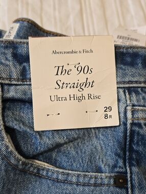 Abercrombie & Fitch Light Blue 90s Straight Ultra High Rise Jeans